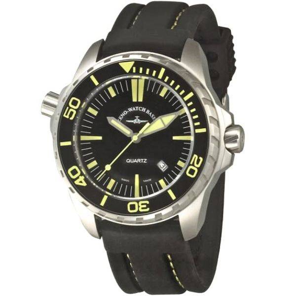 ZENO-WATCH BASEL, Pro Diver II, XL Quartz Taucheruhr schwarz-gelb von ZENO WATCH BASEL