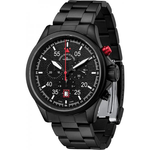 ZENO-WATCH BASEL, Speed Navigator Chronograph schwarz-rot von ZENO WATCH BASEL