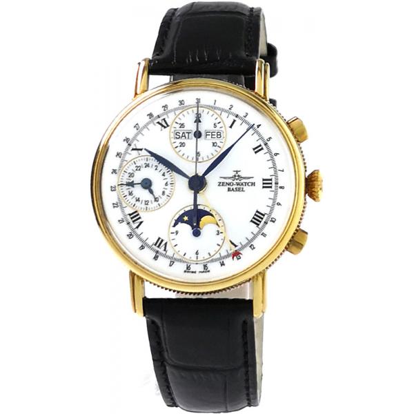 ZENO-WATCH BASEL, Vollkalender Chronograph in 18K Gold von ZENO WATCH BASEL