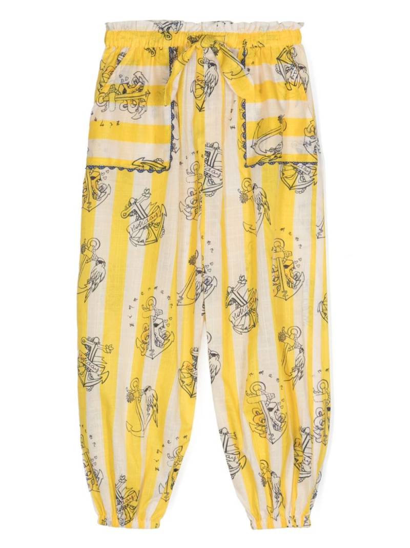 ZIMMERMANN Kids Alight striped harem trousers - Yellow von ZIMMERMANN Kids