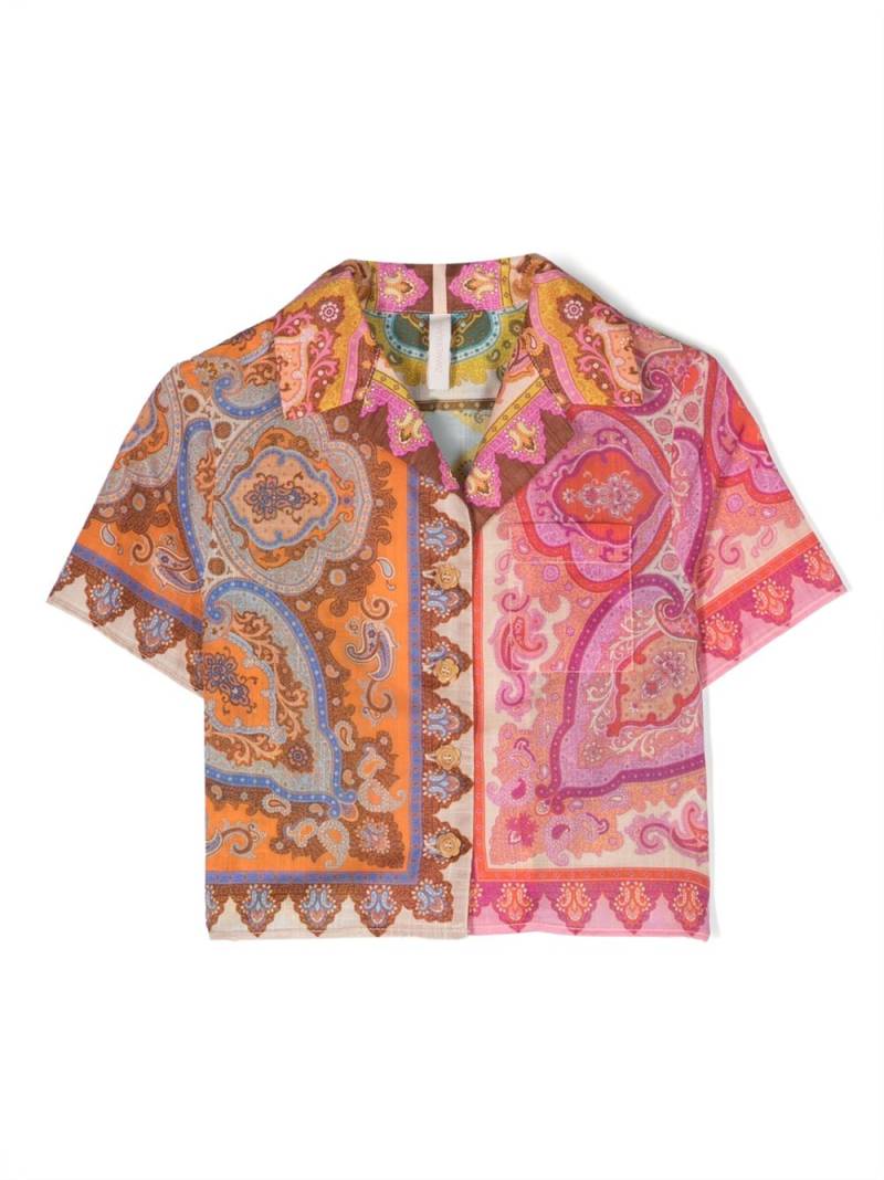 ZIMMERMANN Kids Halcyon paisley-print cotton shirt - Pink von ZIMMERMANN Kids