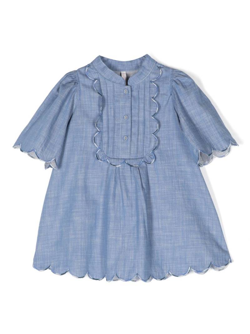 ZIMMERMANN Kids Junie scallop-trim chambray dress - Blue von ZIMMERMANN Kids