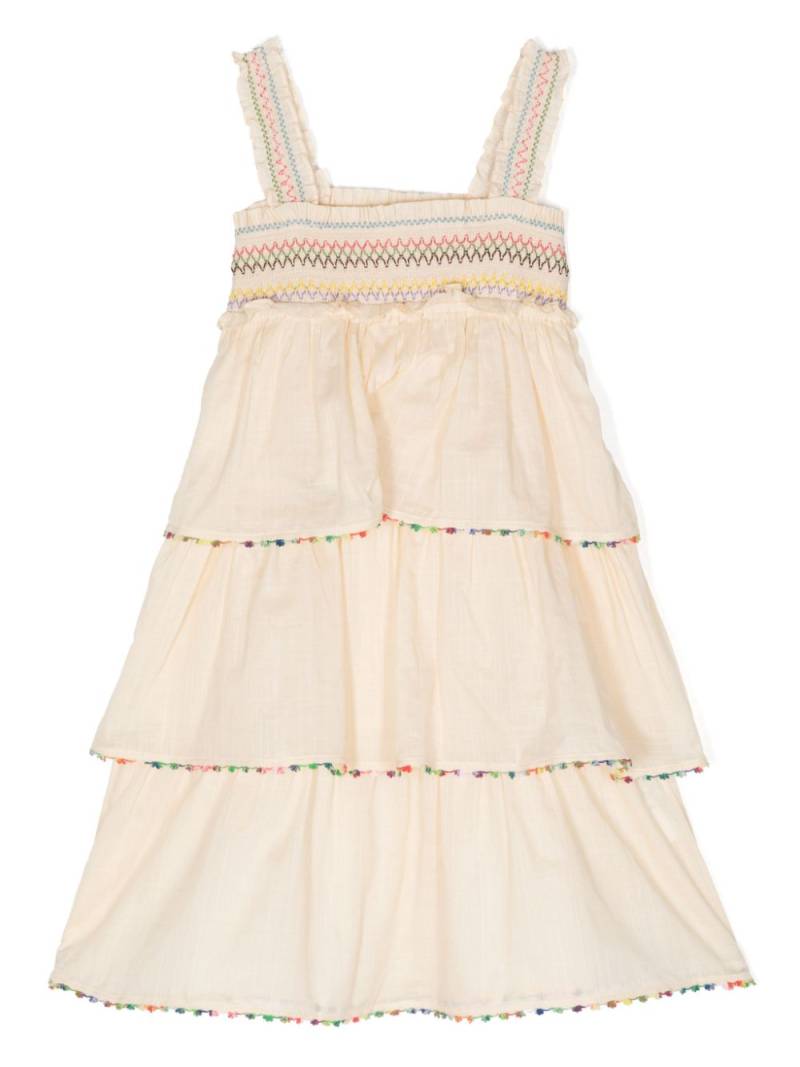 ZIMMERMANN Kids Junie tiered cotton dress - Yellow von ZIMMERMANN Kids