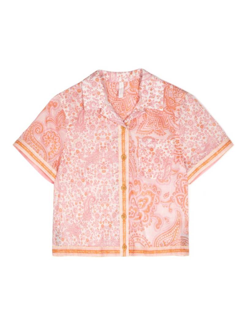 ZIMMERMANN Kids Ottie paisley-print cotton shirt - Pink von ZIMMERMANN Kids