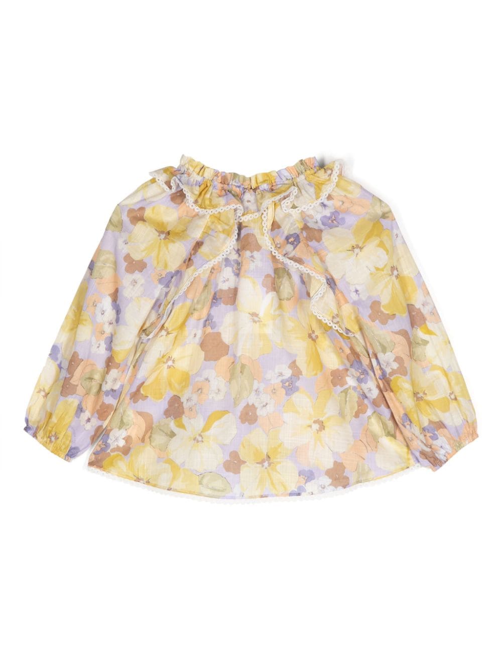 ZIMMERMANN Kids Pop gathered-neck blouse - Yellow von ZIMMERMANN Kids