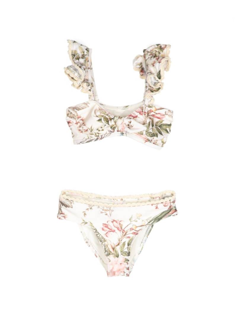 ZIMMERMANN Kids Waverly floral-print bikini - Neutrals von ZIMMERMANN Kids