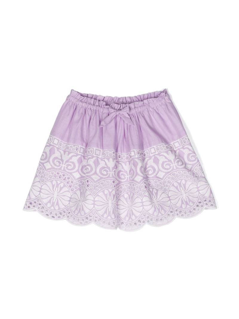 ZIMMERMANN Kids broderie-anglaise drawstring-waist skirt - Purple von ZIMMERMANN Kids