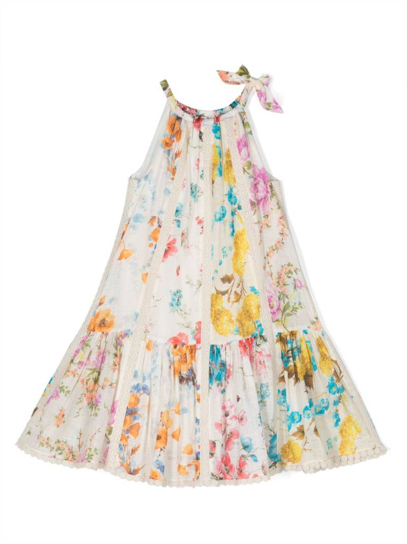 ZIMMERMANN Kids embroidered-design floral-print dress - Neutrals von ZIMMERMANN Kids