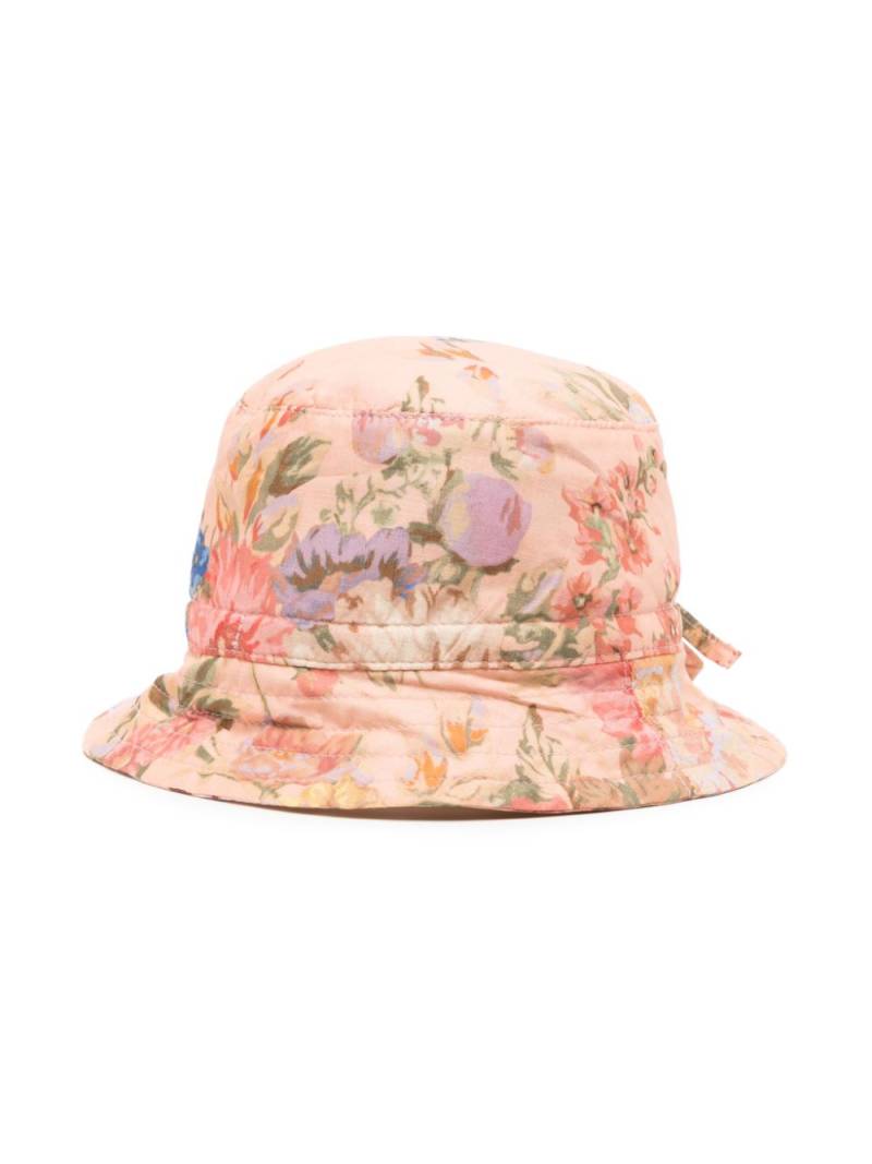 ZIMMERMANN Kids floral-print drawstring bucket hat - Pink von ZIMMERMANN Kids