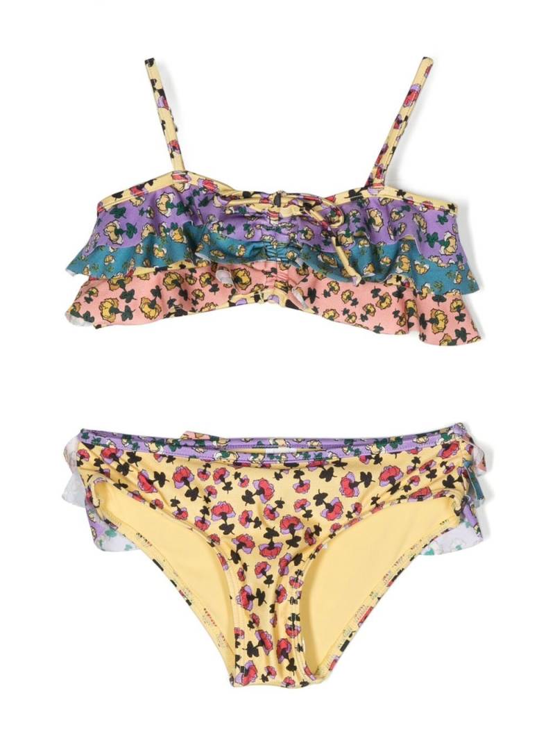 ZIMMERMANN Kids floral-print ruffle bikini set - Yellow von ZIMMERMANN Kids