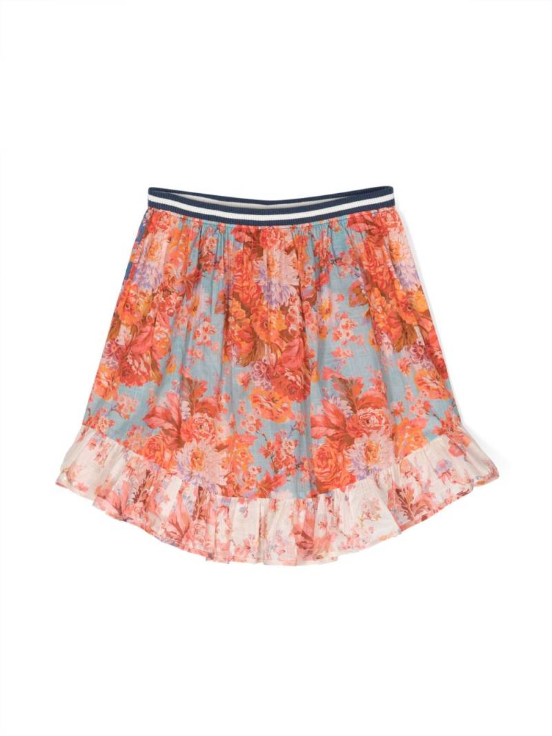 ZIMMERMANN Kids floral-print ruffle-detail skirt - Pink von ZIMMERMANN Kids