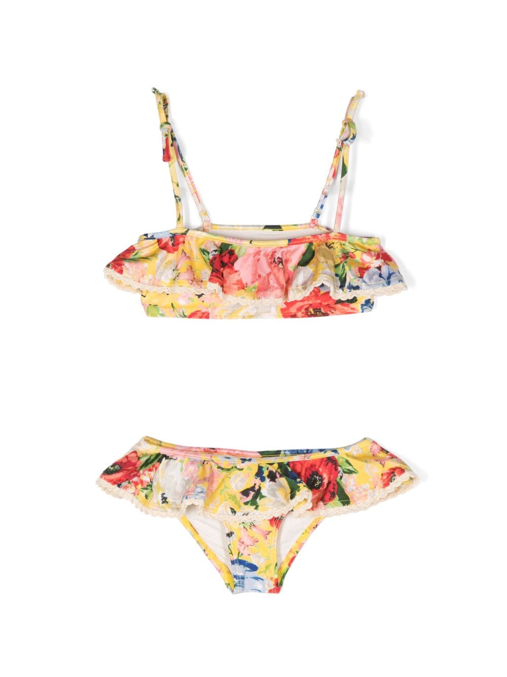 ZIMMERMANN Kids floral-print ruffle-trim bikini - Yellow von ZIMMERMANN Kids