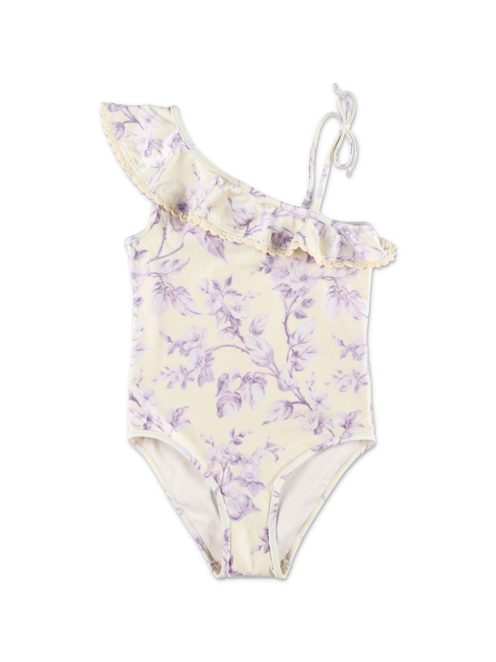 ZIMMERMANN Kids floral-print ruffle-trim swimsuit - Yellow von ZIMMERMANN Kids