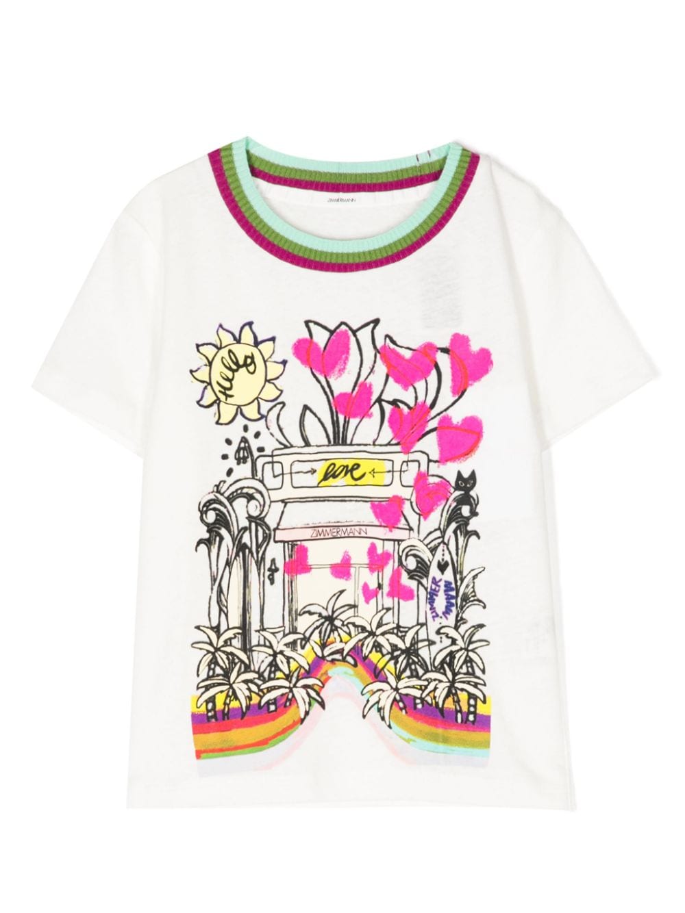 ZIMMERMANN Kids graphic-print crew-neck T-shirt - White von ZIMMERMANN Kids