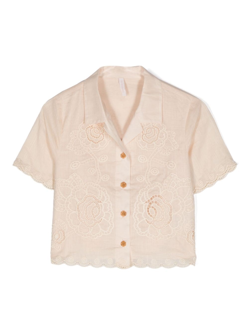 ZIMMERMANN Kids guipure-lace cotton blouse - Neutrals von ZIMMERMANN Kids