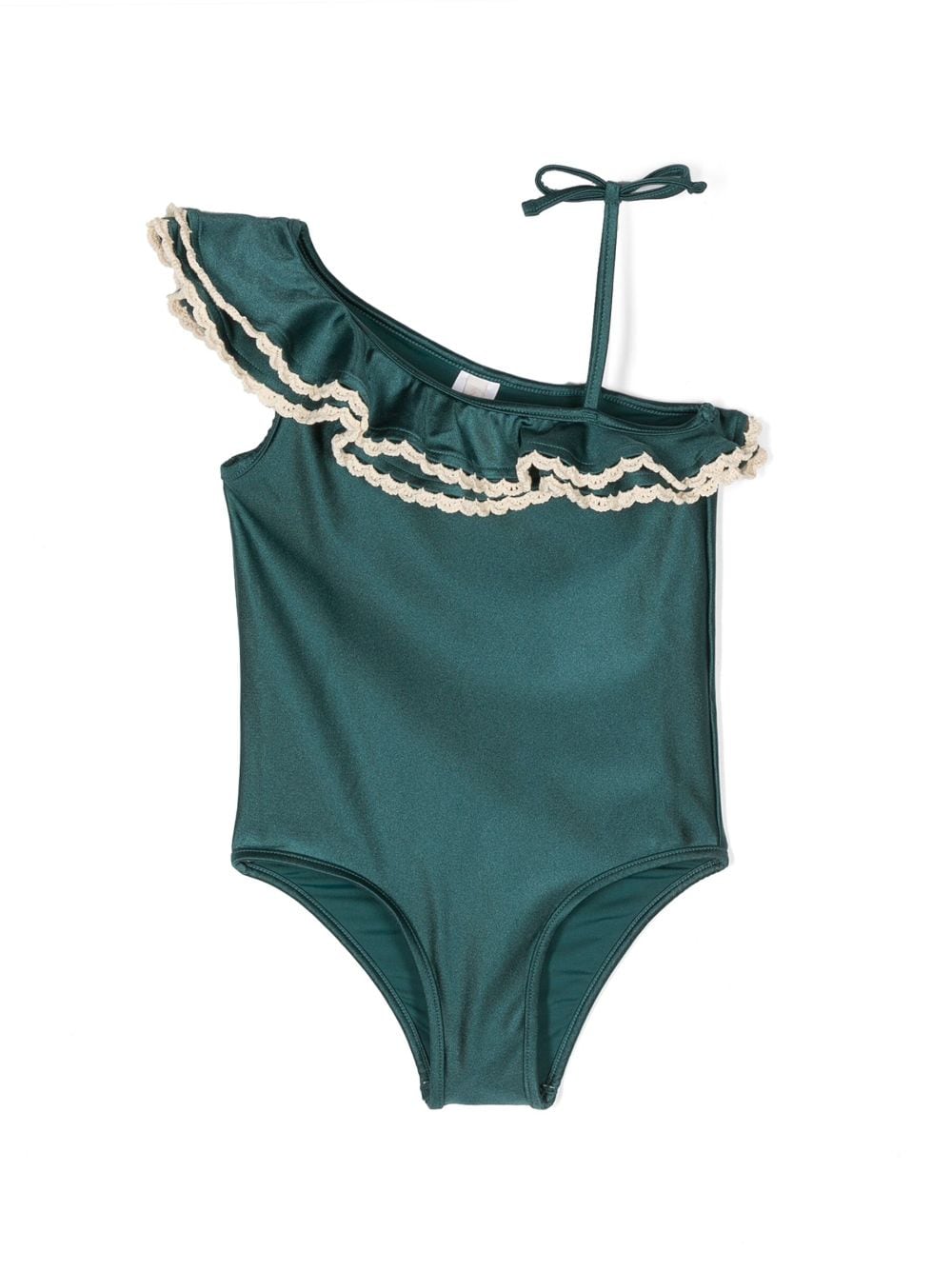 ZIMMERMANN Kids ruffle-collar one-piece swimsuit - Green von ZIMMERMANN Kids