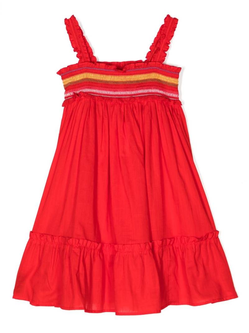 ZIMMERMANN Kids shirred tiered cotton dres von ZIMMERMANN Kids