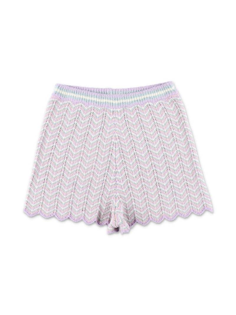 ZIMMERMANN Kids striped knitted shorts - Neutrals von ZIMMERMANN Kids