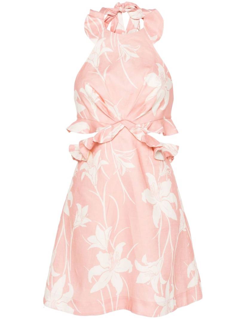 ZIMMERMANN Acadian floral-print mini dress - Pink von ZIMMERMANN