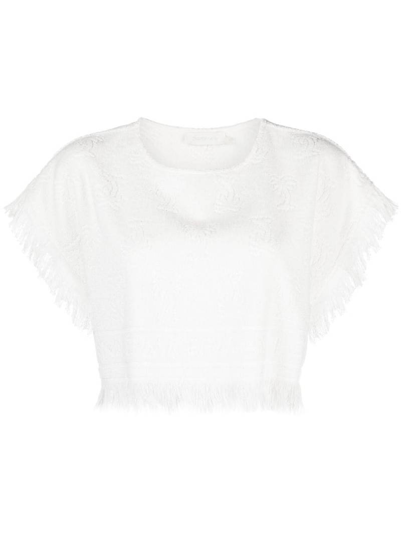 ZIMMERMANN Alight towelling crop top - White von ZIMMERMANN