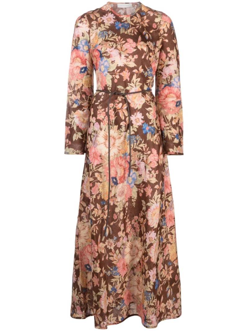 ZIMMERMANN August floral-print maxi dress - Brown von ZIMMERMANN