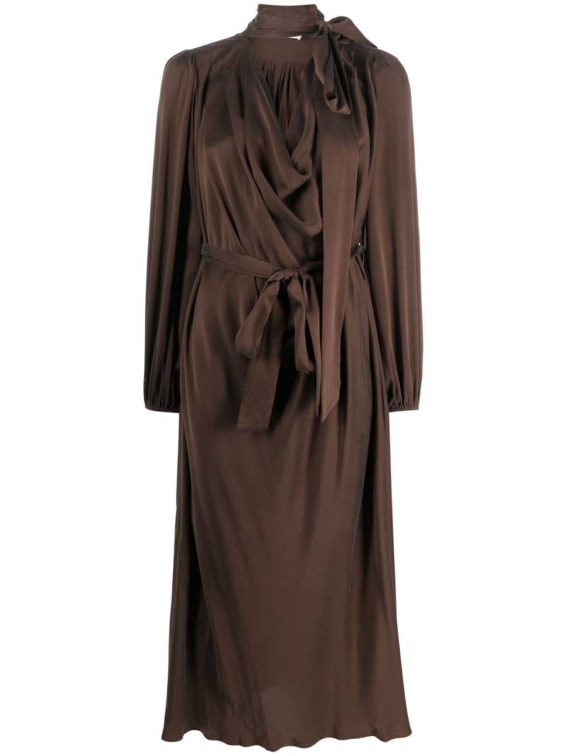 ZIMMERMANN Billow pleat-detail silk midi dress - Brown von ZIMMERMANN