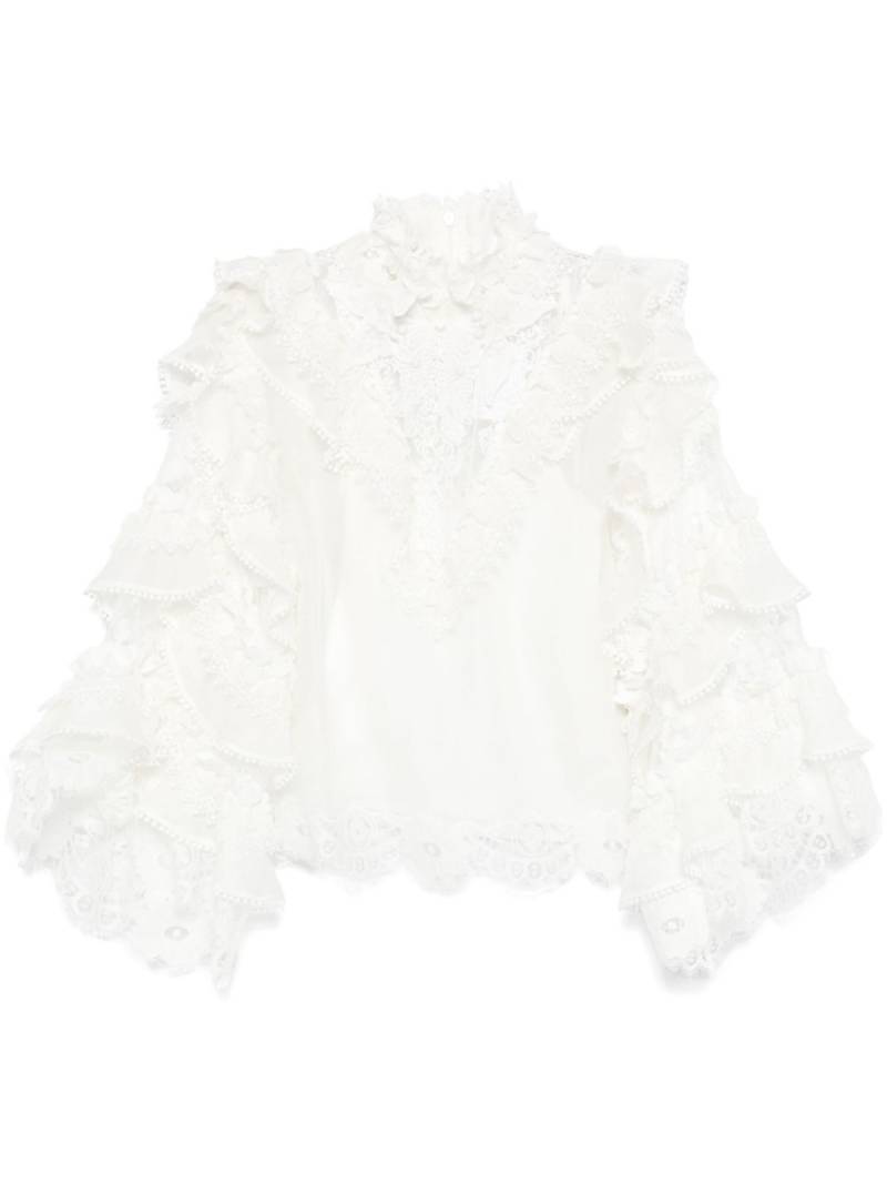 ZIMMERMANN Crush Heart blouse - White von ZIMMERMANN