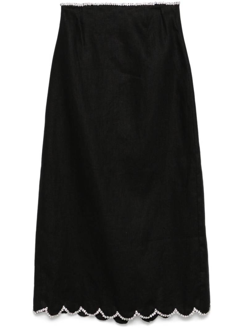 ZIMMERMANN Crush midi skirt - Black von ZIMMERMANN