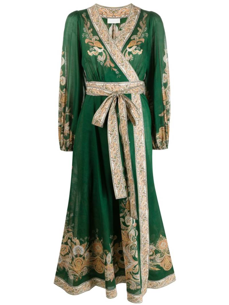 ZIMMERMANN Devi paisley-print wrap dress - Green von ZIMMERMANN