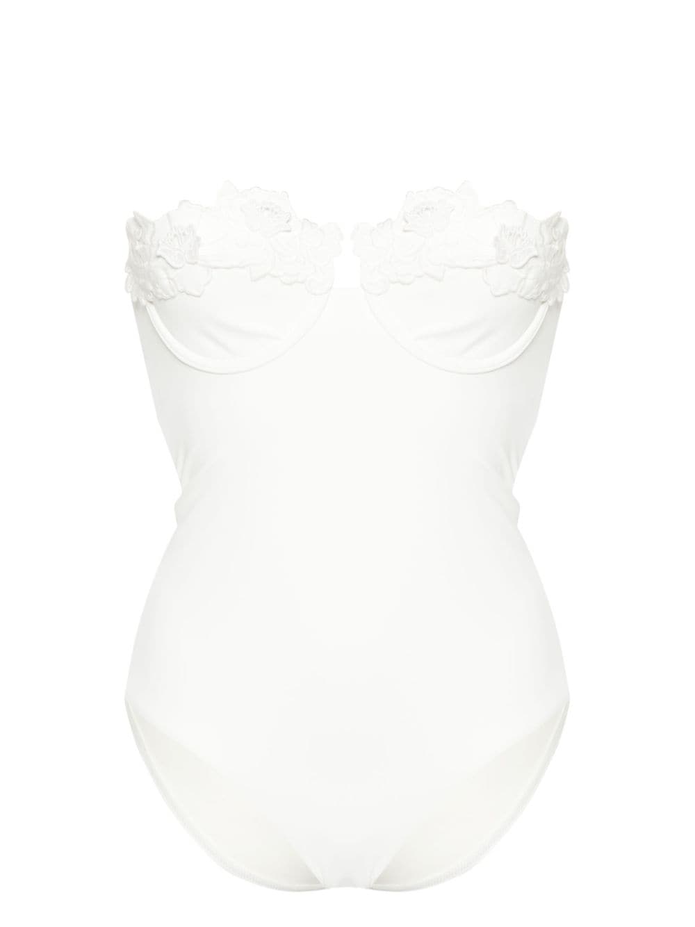 ZIMMERMANN Halliday Embroidery swimsuit - Neutrals von ZIMMERMANN