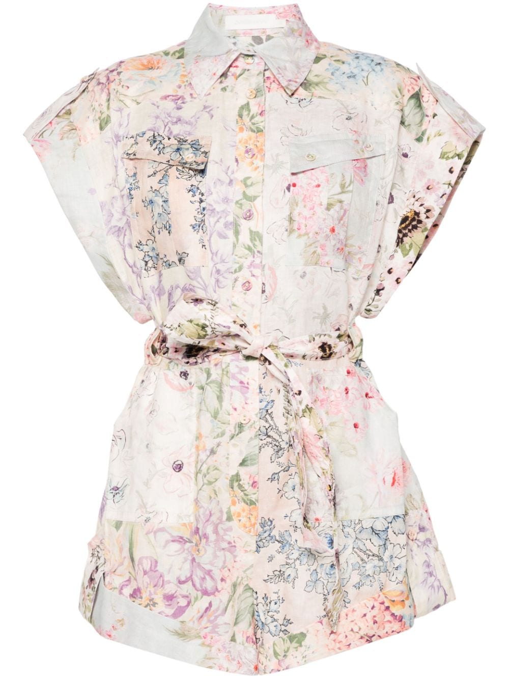 ZIMMERMANN Halliday floral-print playsuit - Neutrals von ZIMMERMANN