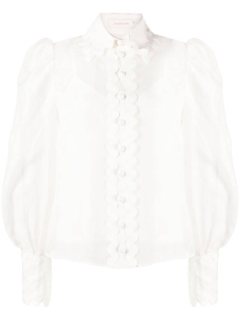 ZIMMERMANN High Tide ric rac blouse - White von ZIMMERMANN