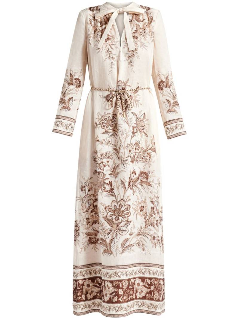 ZIMMERMANN Junie floral-print linen maxi dress - Neutrals von ZIMMERMANN