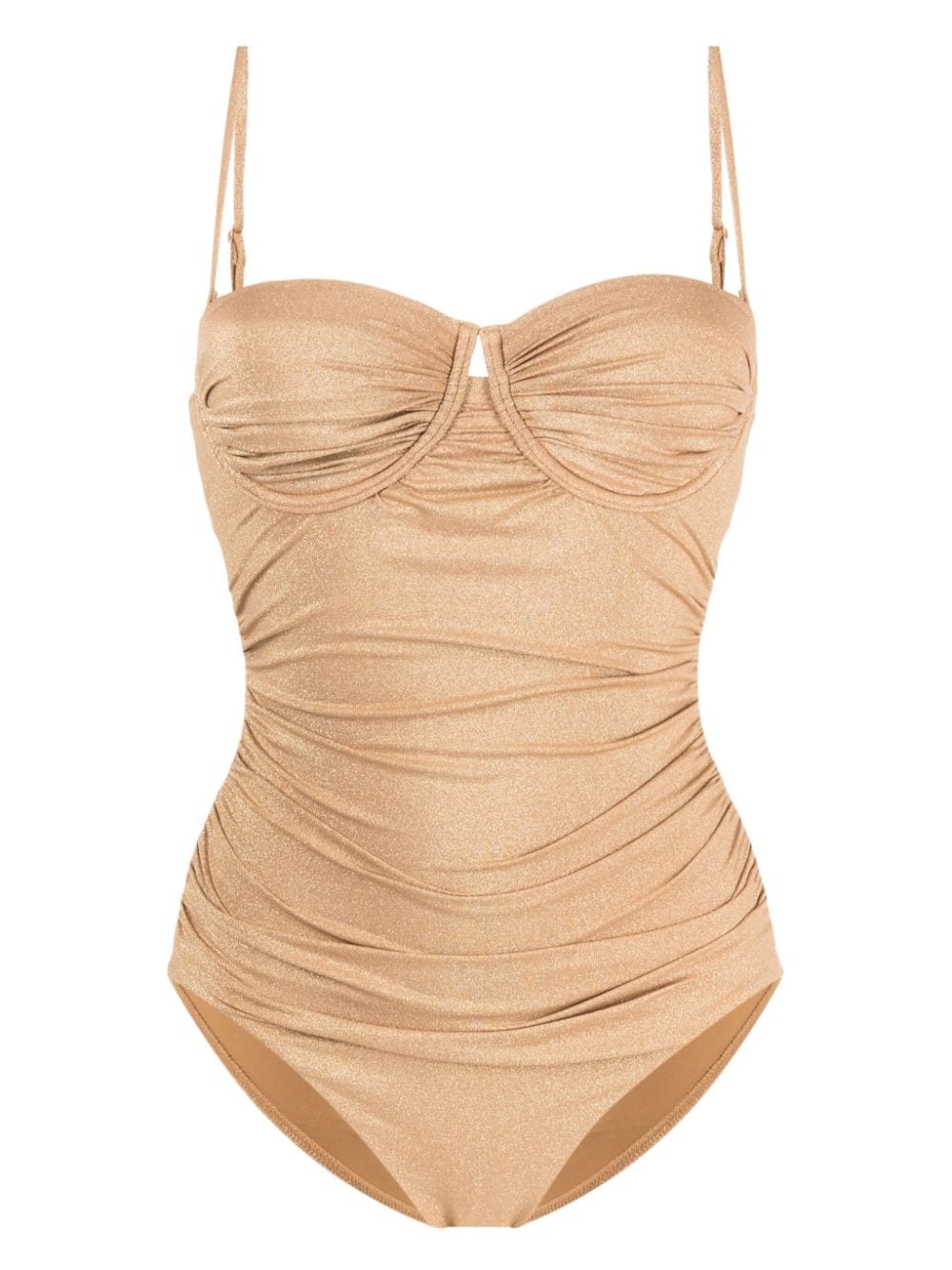 ZIMMERMANN Junie lurex gathered swimsuit - Gold von ZIMMERMANN