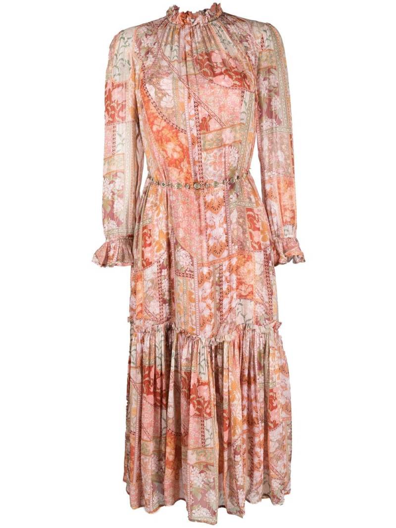 ZIMMERMANN Kaleidoscope floral-print midi dress - Red von ZIMMERMANN