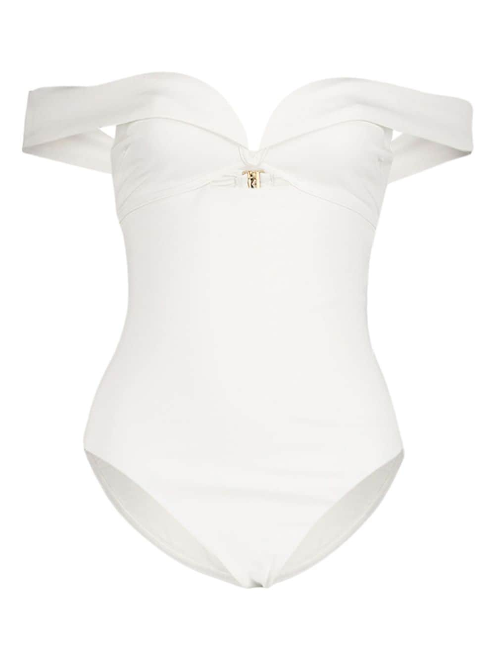 ZIMMERMANN Lexi off-shoulder swimsuit - Neutrals von ZIMMERMANN