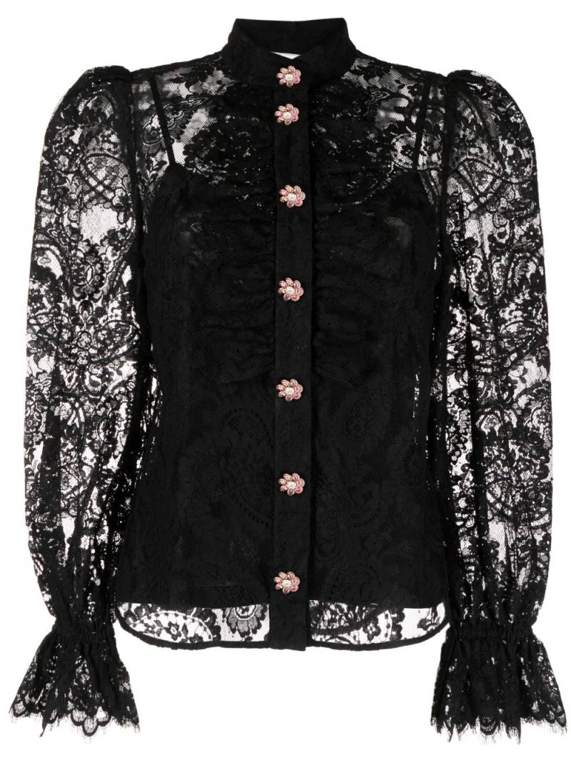 ZIMMERMANN Luminosity floral-lace blouse - Black von ZIMMERMANN