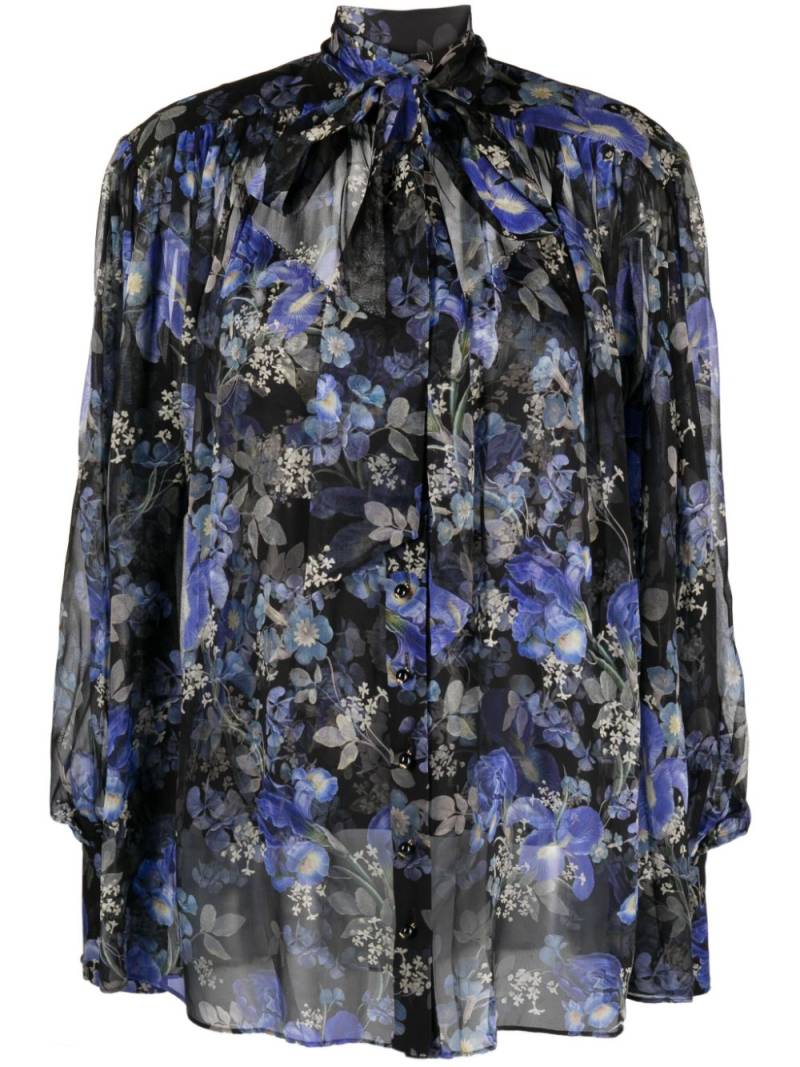 ZIMMERMANN Lyrical Lantern-print silk blouse - Blue von ZIMMERMANN