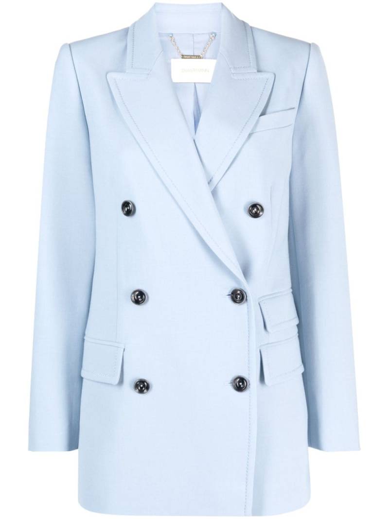 ZIMMERMANN Lyrical Pocket double-breasted blazer - Blue von ZIMMERMANN