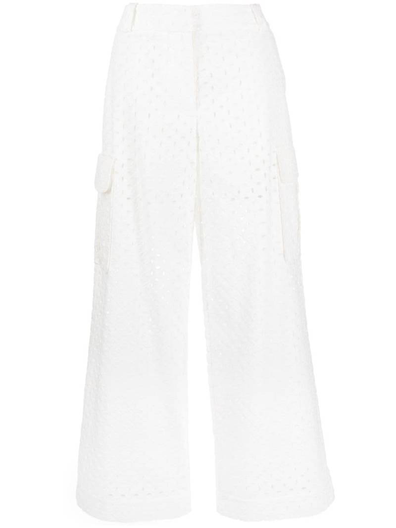 ZIMMERMANN Matchmaker Anglaise cotton trousers - White von ZIMMERMANN