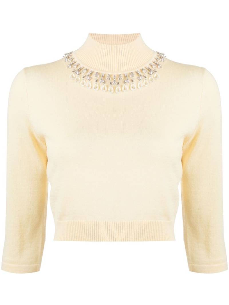 ZIMMERMANN Matchmaker crystal cropped jumper - Yellow von ZIMMERMANN