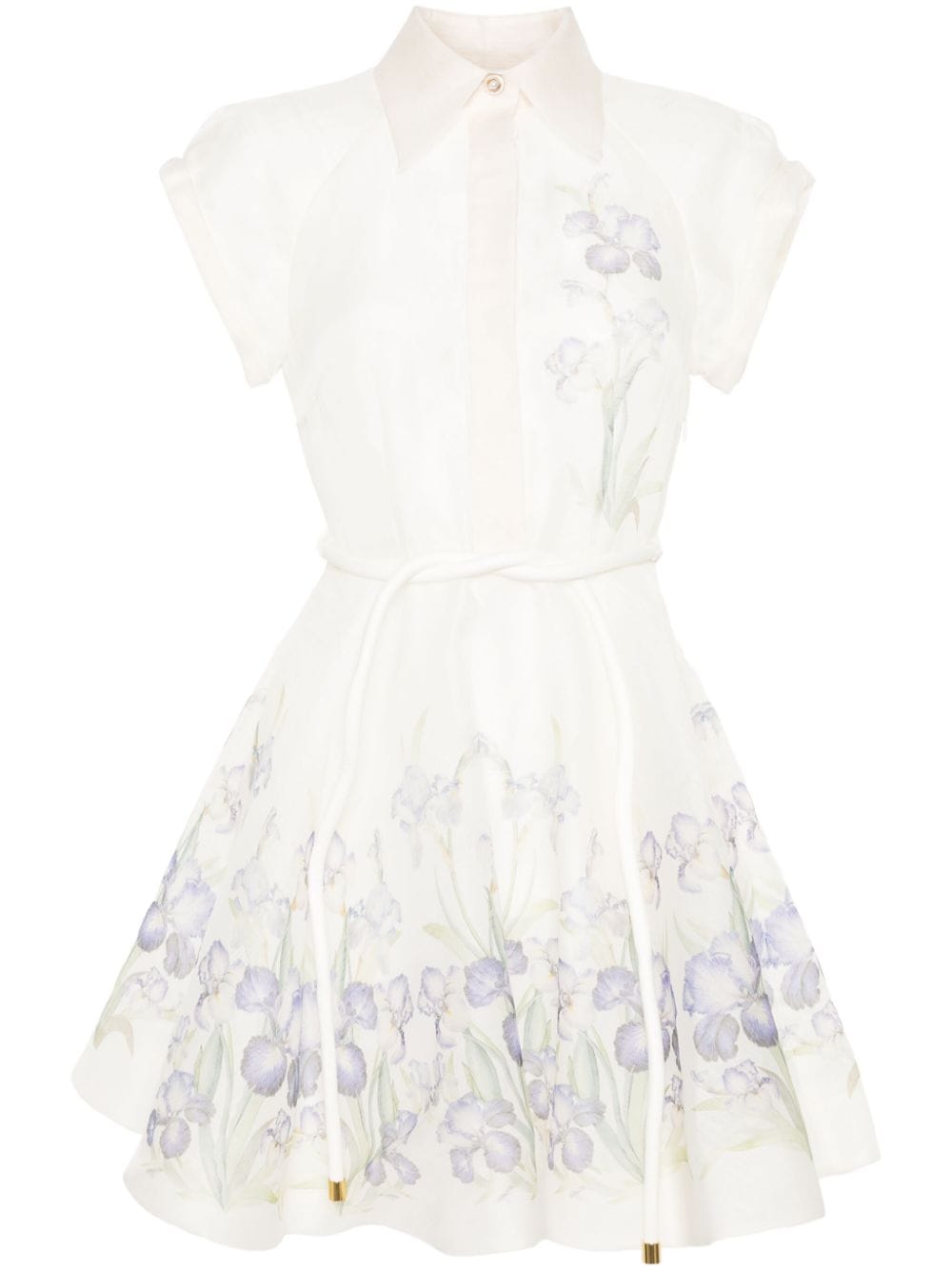 ZIMMERMANN Natura Flip floral-print minidress - White von ZIMMERMANN