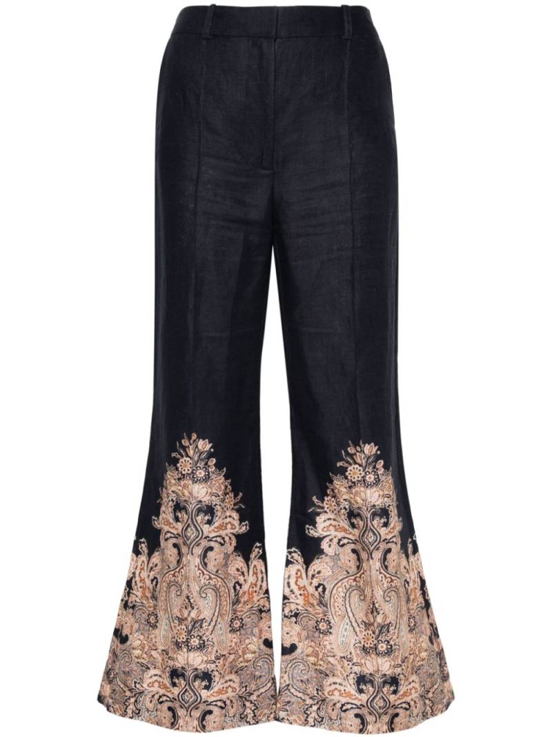 ZIMMERMANN Natura high-waist flared trousers - Blue von ZIMMERMANN