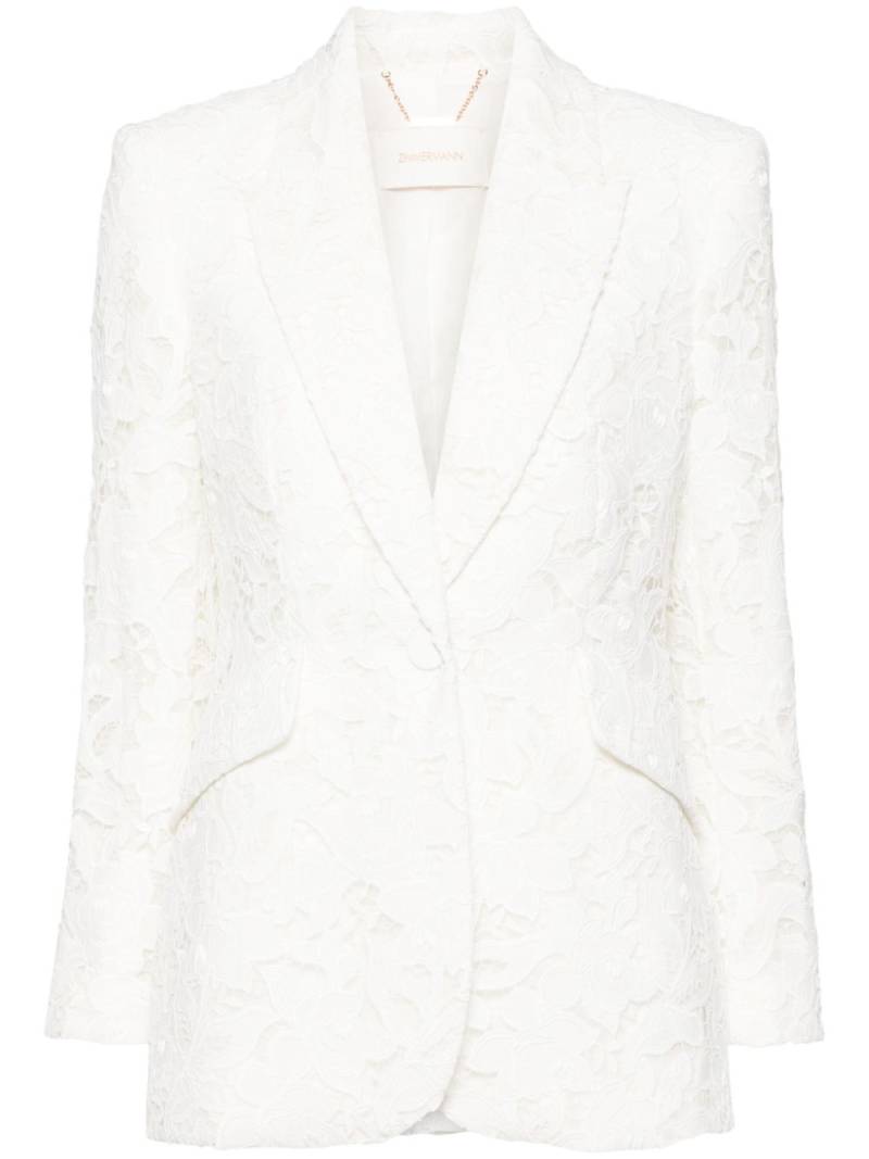 ZIMMERMANN Natura lace-detail blazer - White von ZIMMERMANN