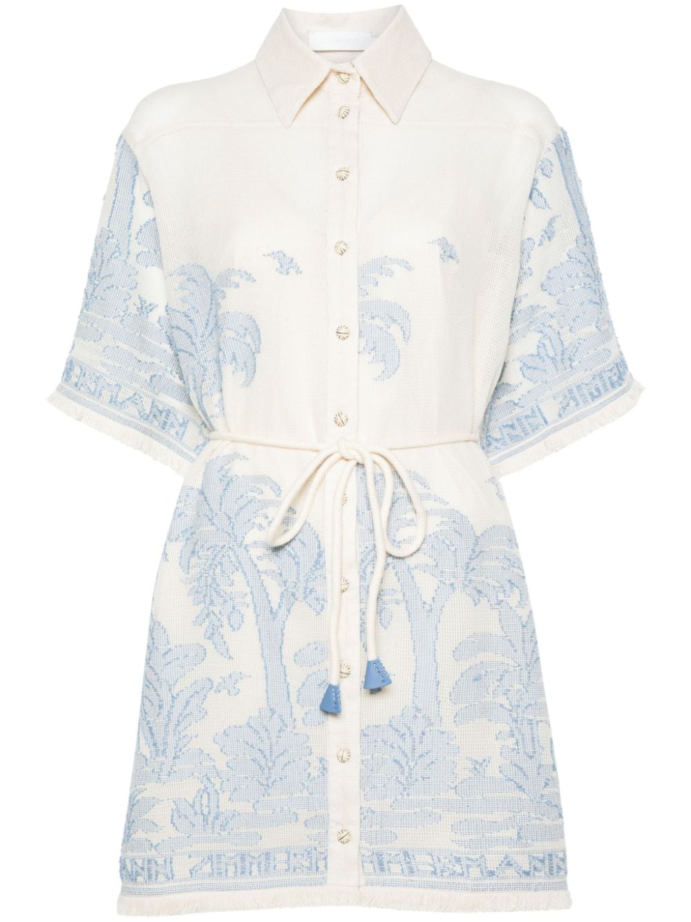 ZIMMERMANN Ottie belted mini dress - White von ZIMMERMANN