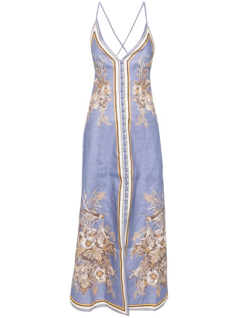 ZIMMERMANN Ottie linen maxi dress - Blue von ZIMMERMANN