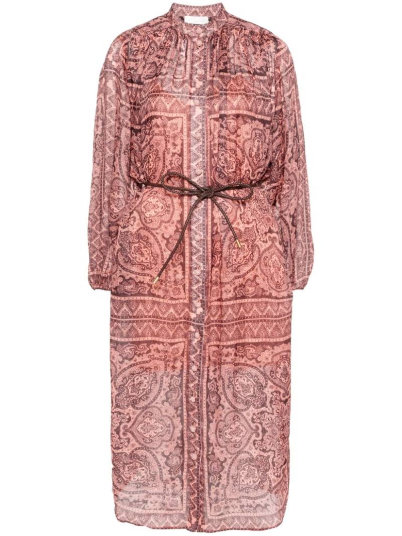 ZIMMERMANN Ottie paisley-print midi dress - Pink von ZIMMERMANN