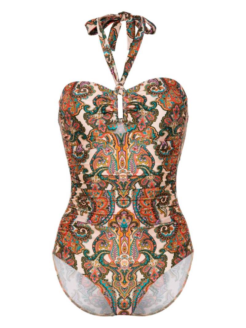 ZIMMERMANN Ottie paisley-print swimsuit - Neutrals von ZIMMERMANN