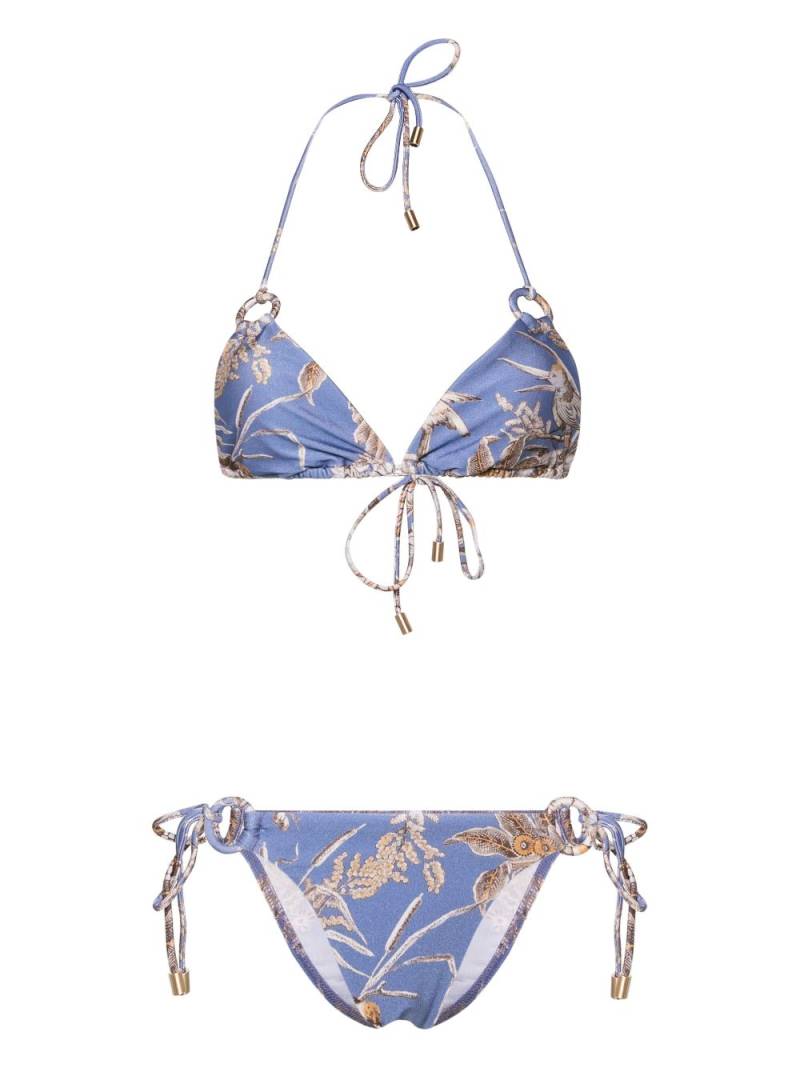 ZIMMERMANN Ottie ring-detailing bikini - Blue von ZIMMERMANN