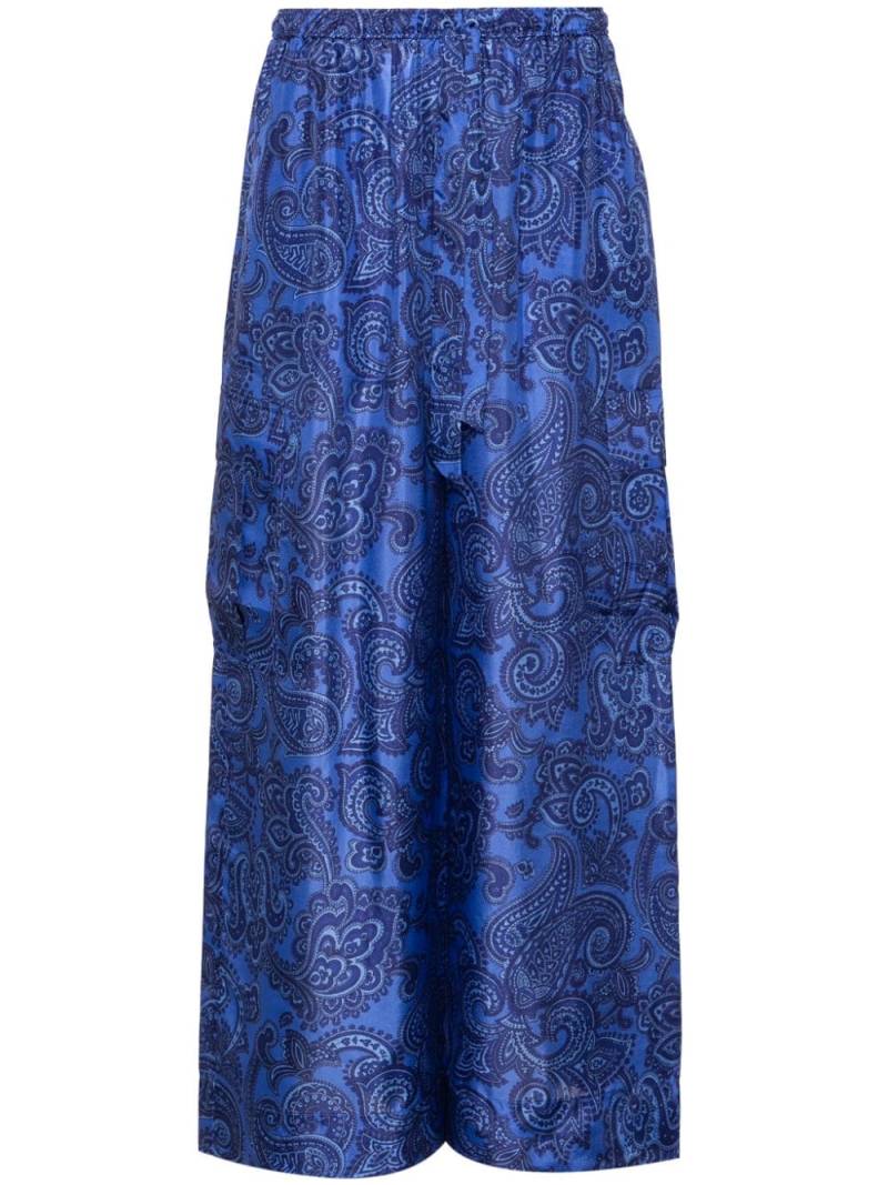 ZIMMERMANN Ottie silk palazzo trousers - Blue von ZIMMERMANN